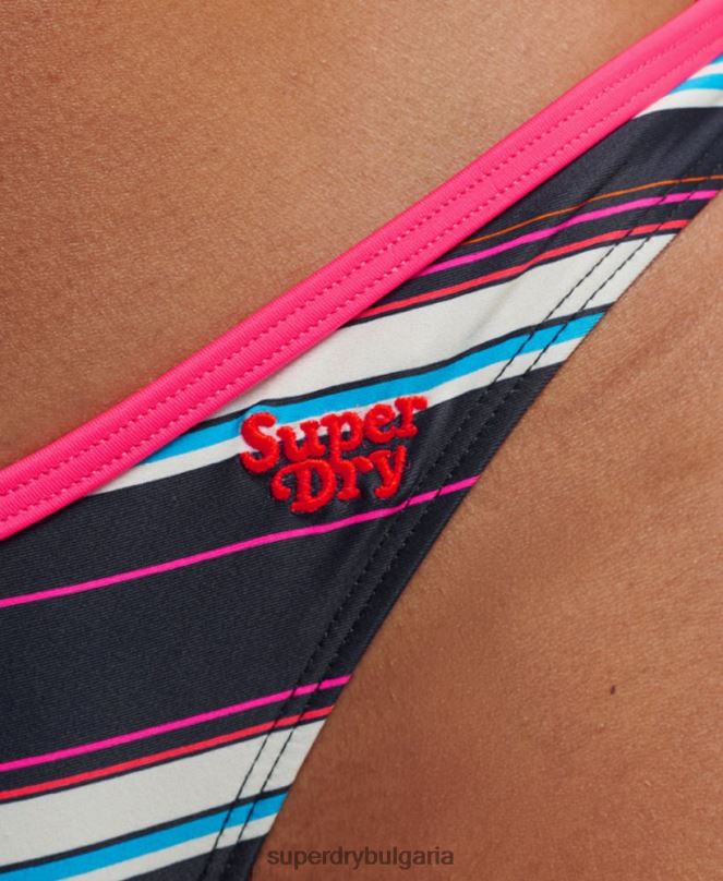 Superdry облекло N00H3215 мулти Жени раирани рециклирани бикини слипове
