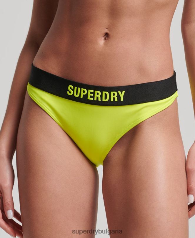Superdry облекло N00H3219 жълто Жени еластични рециклирани бикини слипове