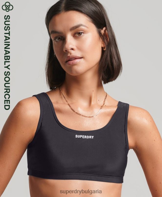 Superdry облекло N00H3220 военноморски флот Жени основно рециклирано горнище на бикини