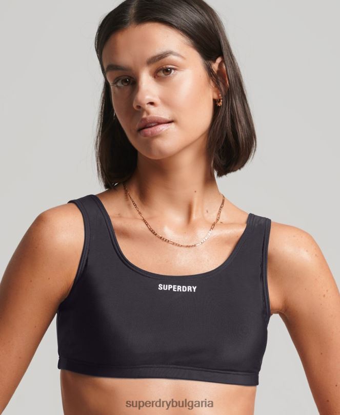 Superdry облекло N00H3222 черен Жени основно рециклирано горнище на бикини