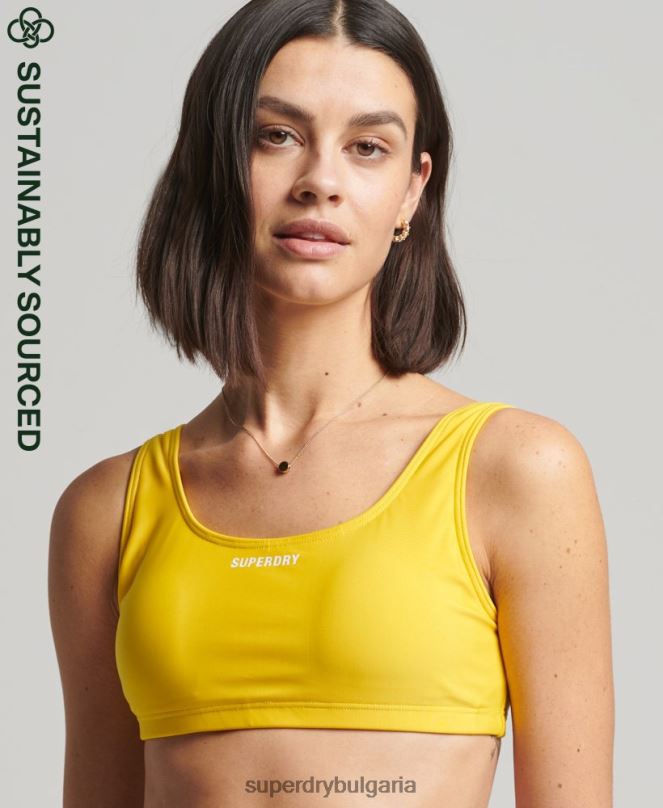 Superdry облекло N00H3226 жълто Жени съществено горнище на бикини
