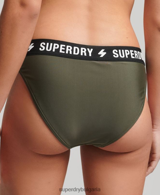 Superdry облекло N00H3231 каки Жени еластични рециклирани бикини слипове