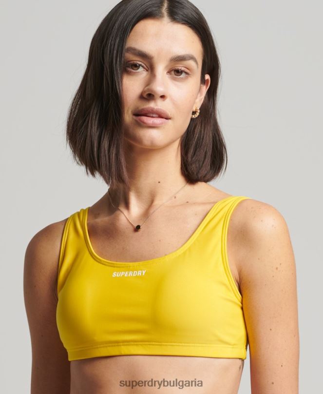 Superdry облекло N00H3236 жълто Жени основно рециклирано горнище на бикини