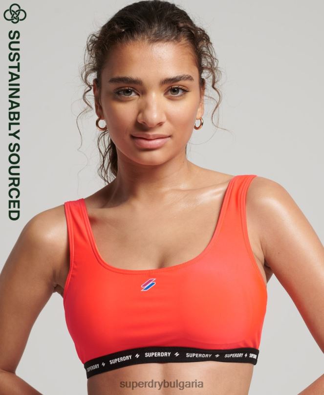 Superdry облекло N00H3244 корал Жени микроеластичен рециклиран горнище на бикини