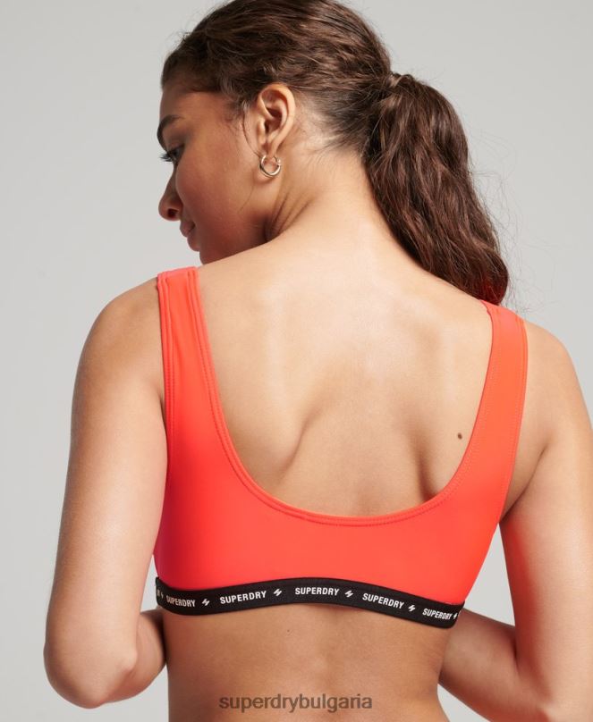 Superdry облекло N00H3244 корал Жени микроеластичен рециклиран горнище на бикини