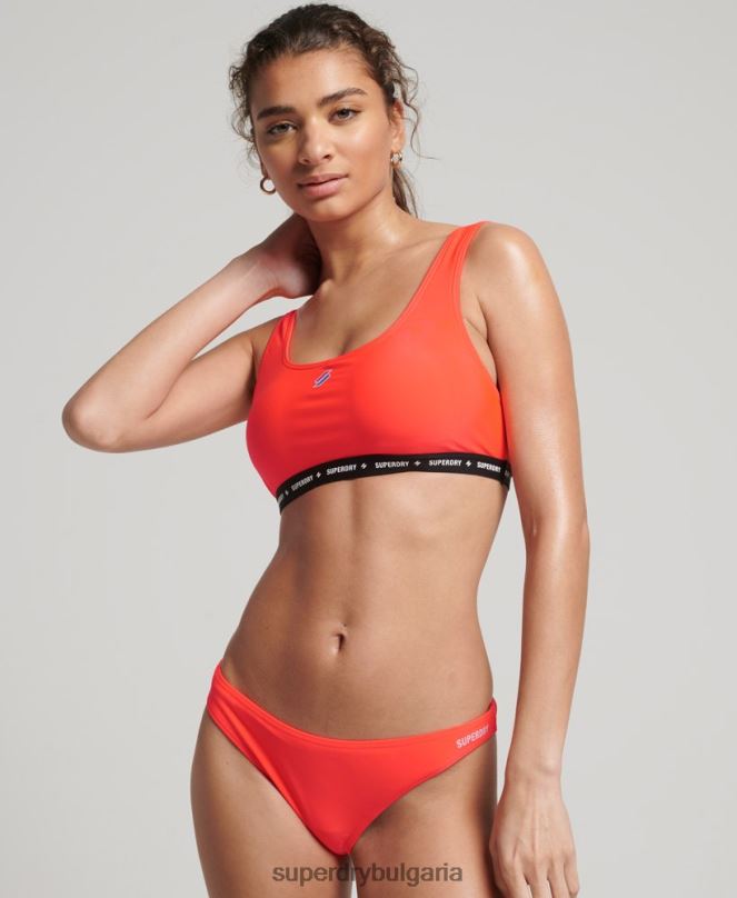Superdry облекло N00H3244 корал Жени микроеластичен рециклиран горнище на бикини
