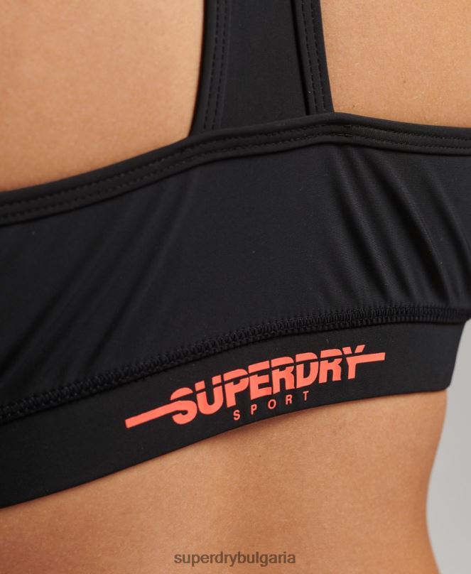 Superdry облекло N00H3255 черен Жени горнище на спортни бикини за плуване