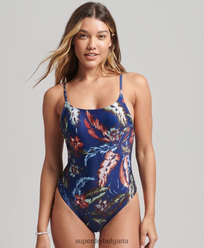 Superdry облекло N00H3257 тъмно синьо Жени ретро сърф бански костюм