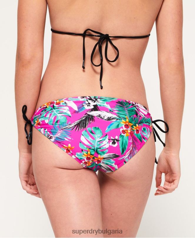 Superdry облекло N00H3261 розово Жени долнище на бикини с електротропична връзка