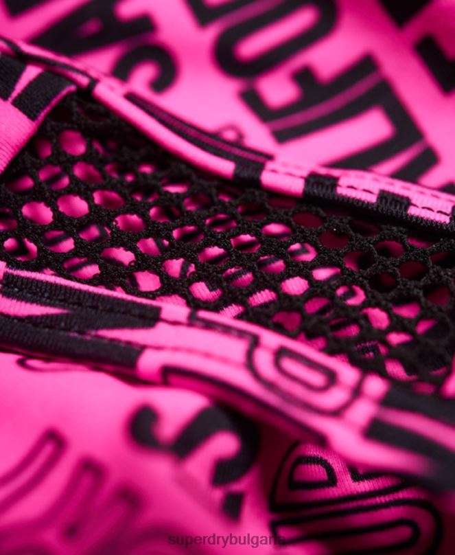 Superdry облекло N00H3266 розово Жени долнище на бикини с лого на cali