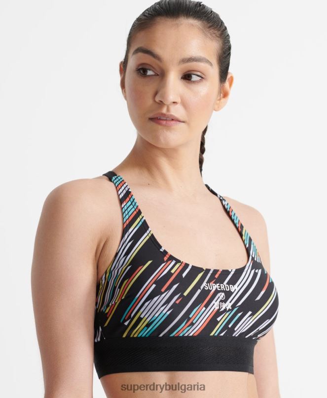 Superdry облекло N00H6353 черен Жени спортно волейболно горнище на бикини