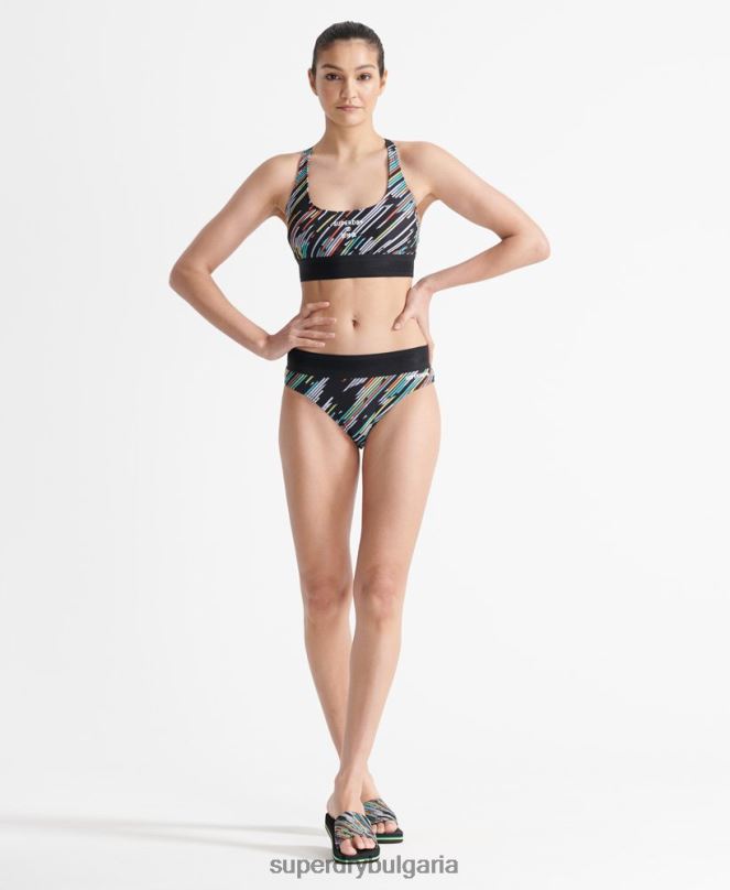 Superdry облекло N00H6353 черен Жени спортно волейболно горнище на бикини
