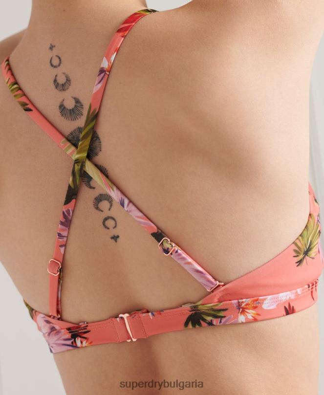 Superdry облекло N00H6637 розово Жени бикини за сърф