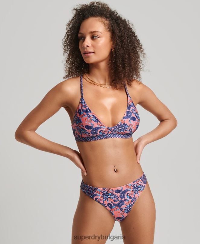Superdry облекло N00H6644 корал Жени ретро бикини за сърф