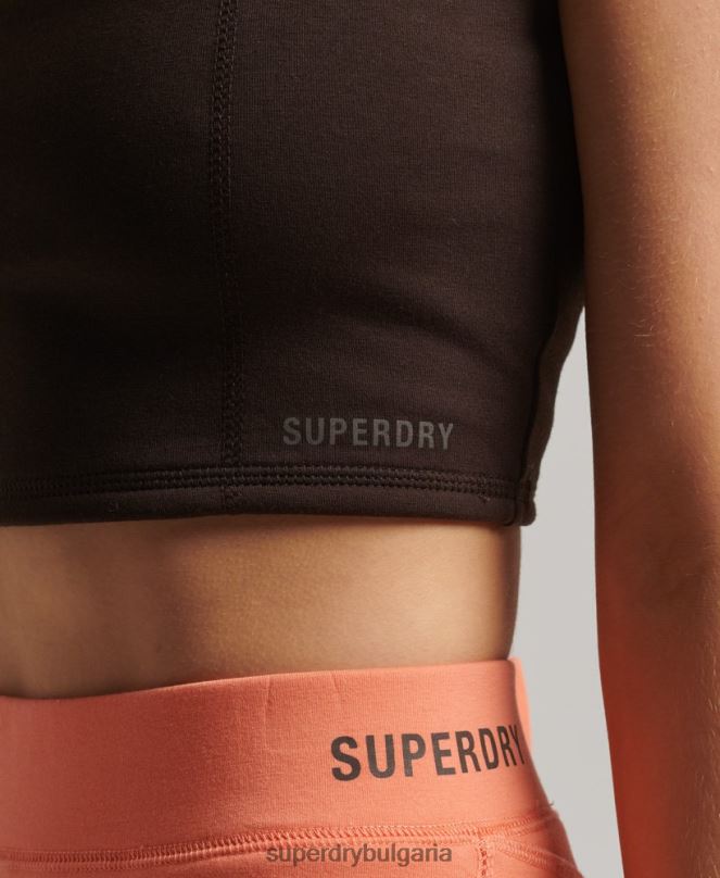 Superdry облекло N00H2997 кафяво Жени технологично горнище на сутиен