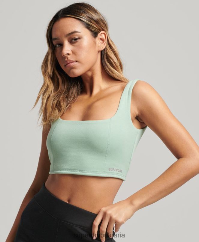 Superdry облекло N00H2998 зелено Жени технологично горнище на сутиен
