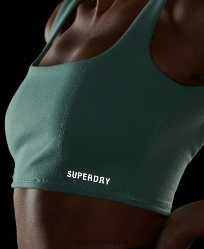 Superdry облекло N00H2998 зелено Жени технологично горнище на сутиен