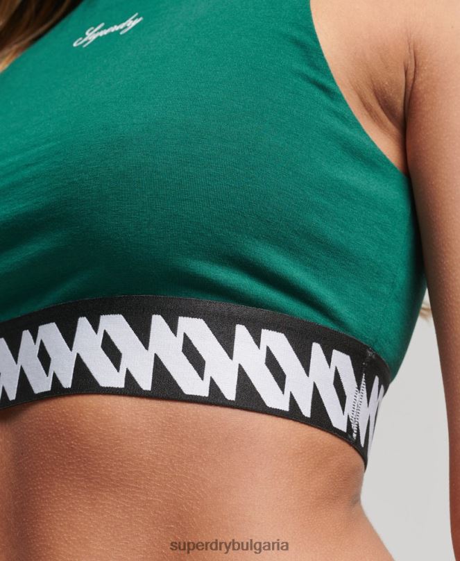 Superdry облекло N00H3051 зелено Жени наследство сутиен топ