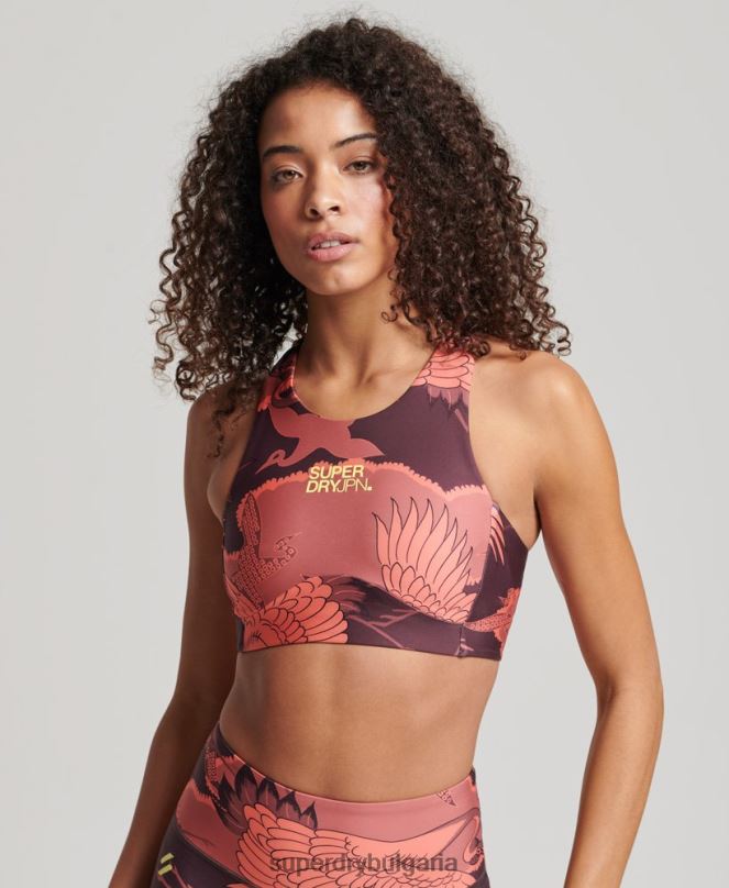 Superdry облекло N00H4171 червен Жени core активен сутиен