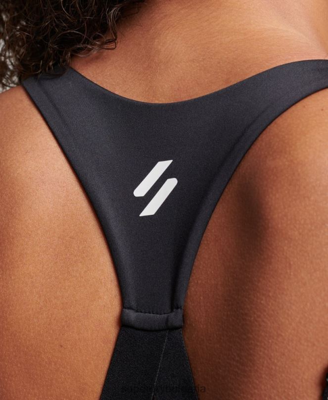 Superdry облекло N00H4172 черен Жени сутиен с брандиран ластик