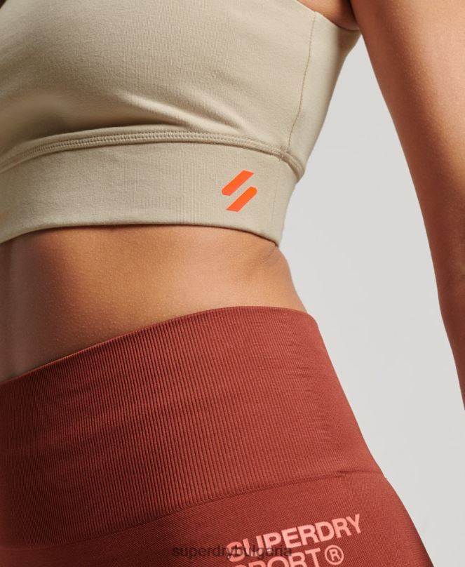 Superdry облекло N00H4175 бежово Жени спортен сутиен с основа от органичен памук