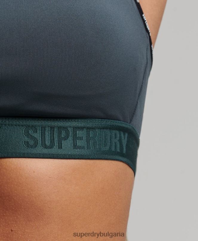 Superdry облекло N00H4180 зелено Жени сутиен с брандиран ластик