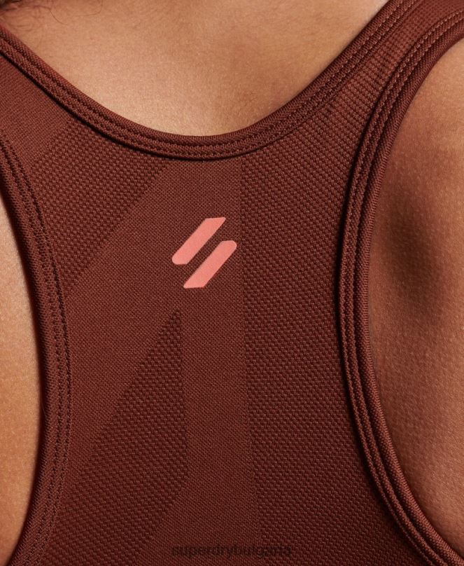 Superdry облекло N00H4184 кафяво Жени core безшевен сутиен със средно въздействие