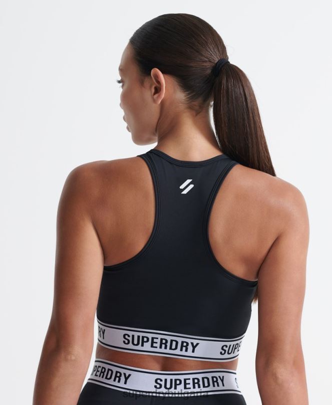 Superdry облекло N00H4187 черен Жени кръст сутиен с тренировъчно ядро