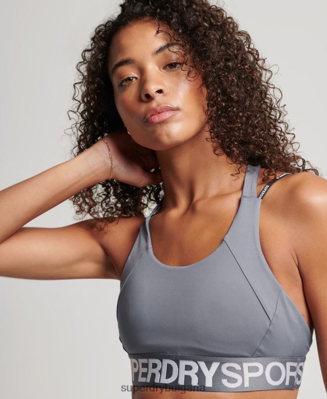 Superdry облекло N00H4192 лилаво Жени сутиен с брандиран ластик