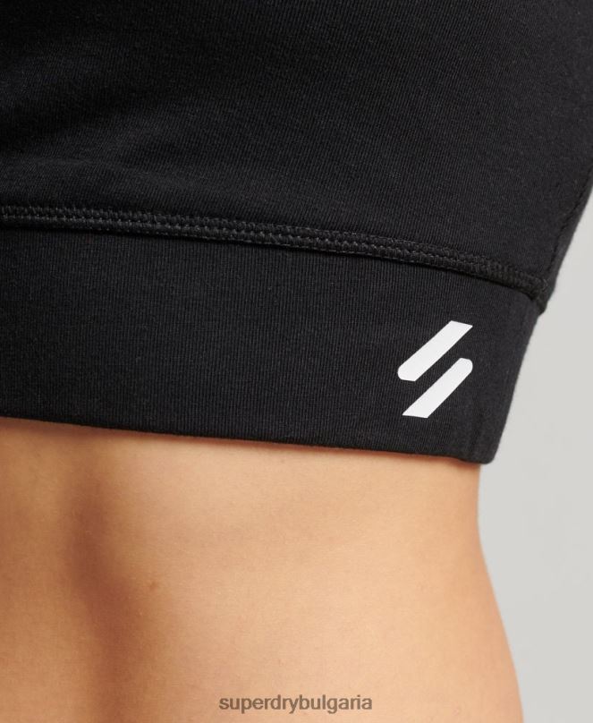 Superdry облекло N00H4193 черен Жени спортен сутиен с основа от органичен памук
