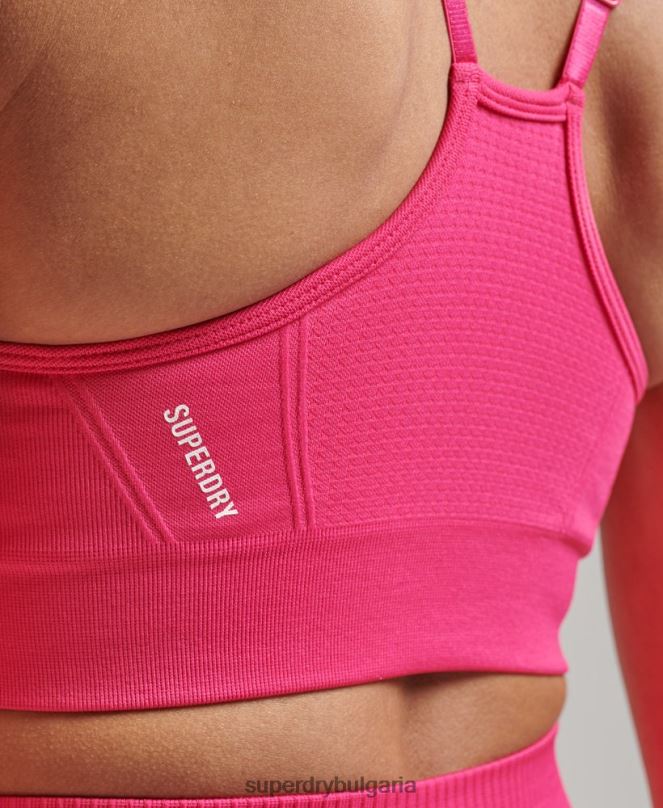 Superdry облекло N00H4196 розово Жени тренировъчен контурен сутиен