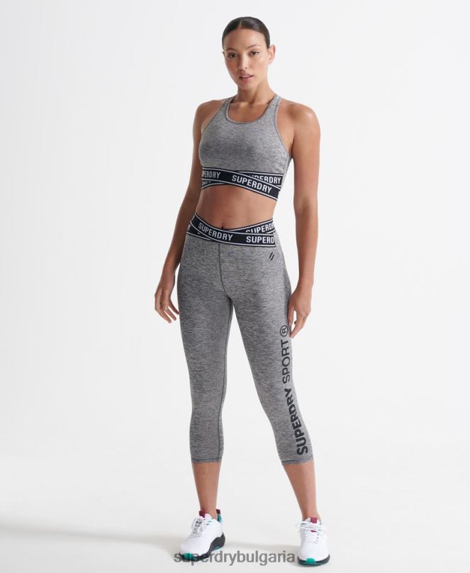 Superdry облекло N00H4200 сиво Жени кръст сутиен с тренировъчно ядро