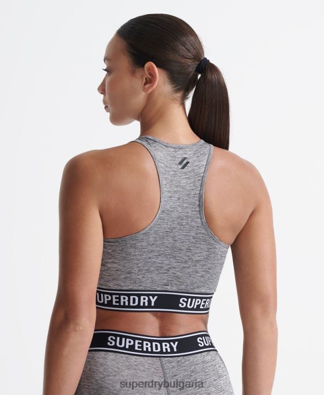 Superdry облекло N00H4200 сиво Жени кръст сутиен с тренировъчно ядро