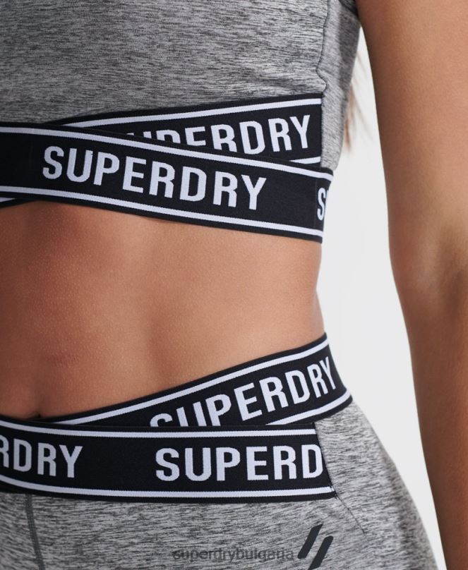 Superdry облекло N00H4200 сиво Жени кръст сутиен с тренировъчно ядро