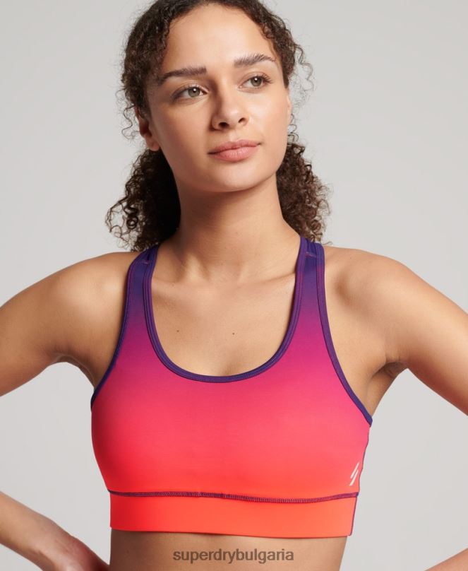 Superdry облекло N00H4201 корал Жени тренировъчен основен сутиен