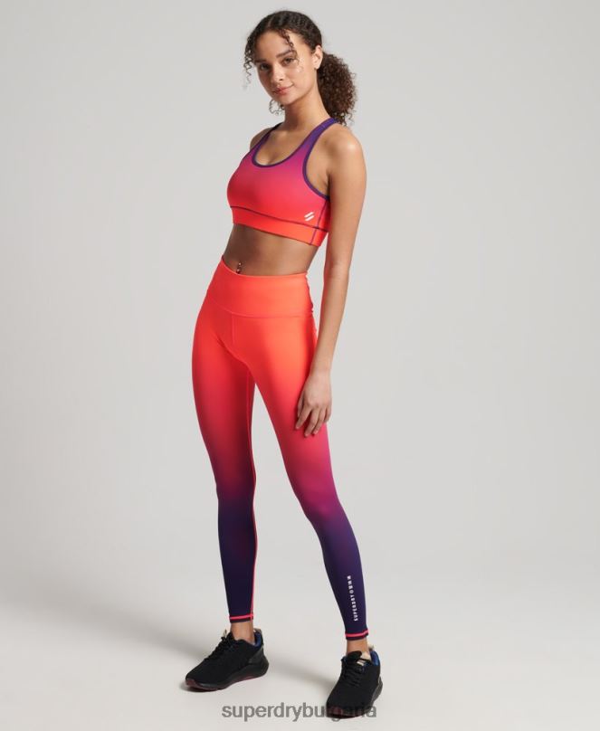 Superdry облекло N00H4201 корал Жени тренировъчен основен сутиен
