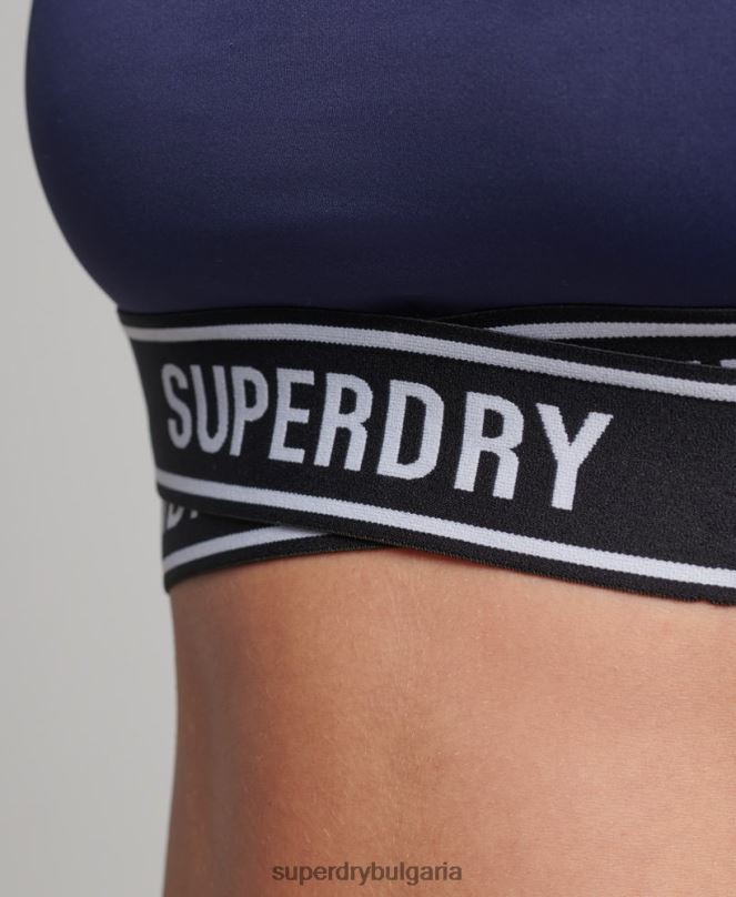Superdry облекло N00H4202 военноморски флот Жени кръст сутиен с тренировъчно ядро