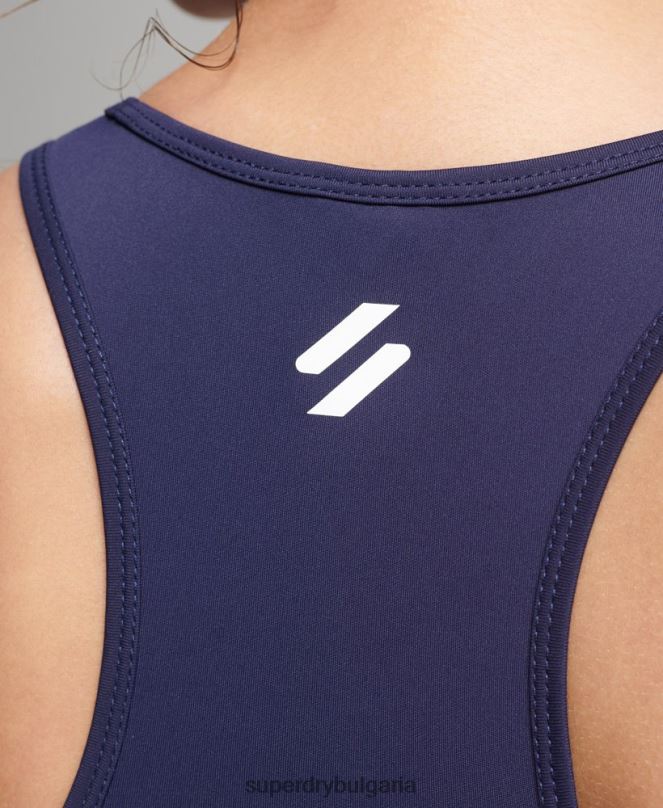 Superdry облекло N00H4202 военноморски флот Жени кръст сутиен с тренировъчно ядро