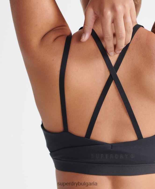 Superdry облекло N00H4209 черен Жени сутиен с гъвкав кръст на гърба