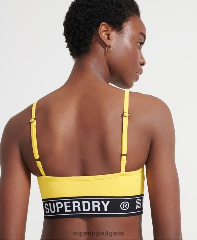 Superdry облекло N00H4210 жълто Жени тренировъчен сутиен с лого