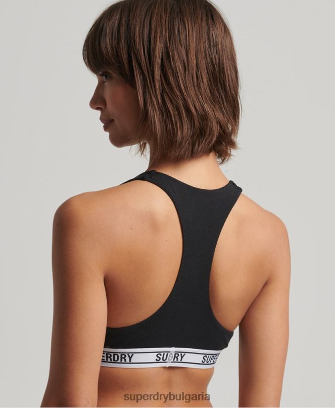 Superdry облекло N00H4338 черен Жени изрязан бралет от органичен памук