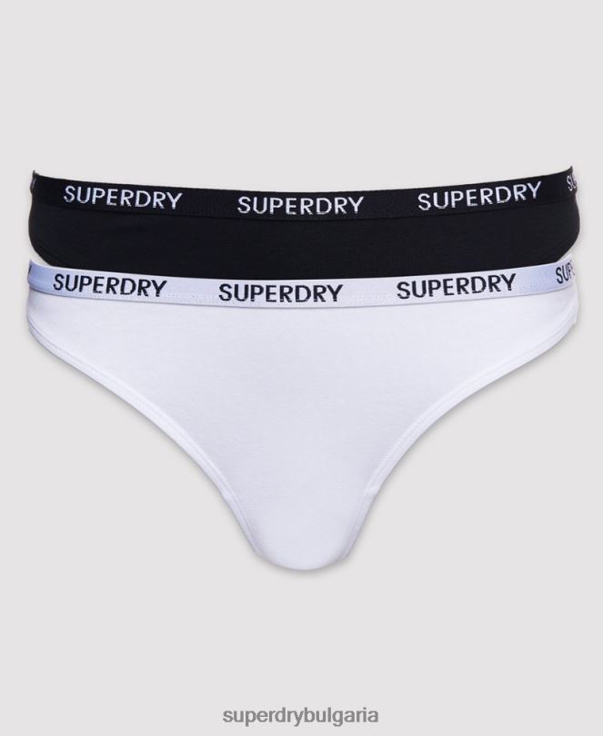 Superdry облекло N00H4341 черен Жени прашки от органичен памук 2 бр