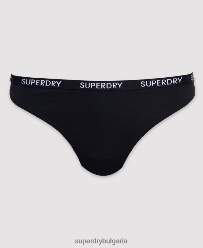 Superdry облекло N00H4341 черен Жени прашки от органичен памук 2 бр