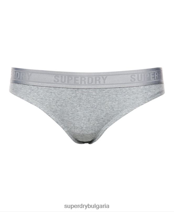 Superdry облекло N00H4342 сиво Жени бикини с бикини от органичен памук
