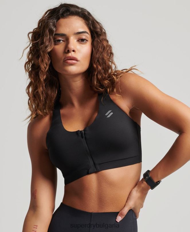 Superdry облекло N00H6310 черен Жени сутиен за бягане