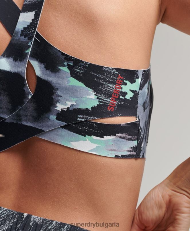 Superdry облекло N00H6315 тъмно сив Жени сутиен за бягане