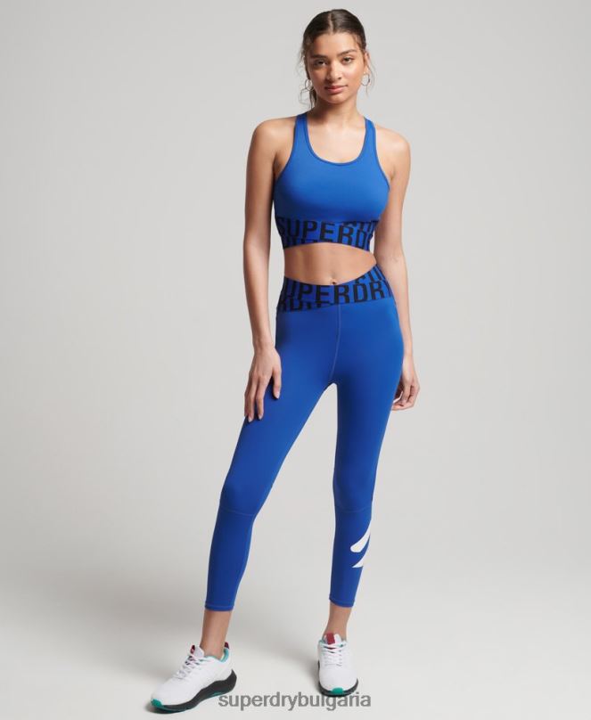Superdry облекло N00H6319 син Жени кръст сутиен с тренировъчно ядро