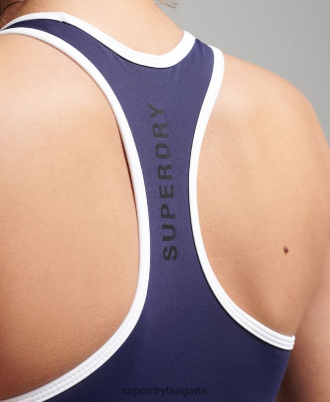 Superdry облекло N00H6339 военноморски флот Жени тренировъчен асиметричен сутиен