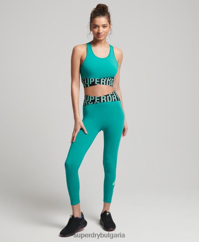 Superdry облекло N00H6347 зелено Жени кръст сутиен с тренировъчно ядро
