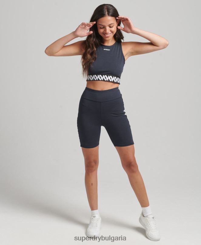Superdry облекло N00H6532 военноморски флот Жени горнище на сутиен с еластично лого